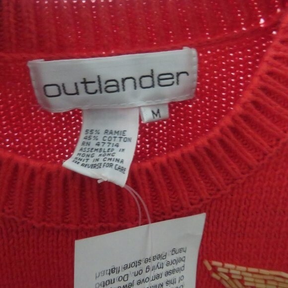 Outlander Women's Orange Star Sweater Size M - Picture 3 of 3